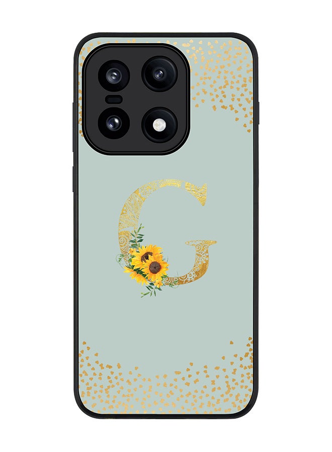 Stylizedd For OnePlus 15 Case,Slim fit Camera Protection, Shockproof Thin Phone cover  - Custom Floral Monogram - G  (Light Grey ) - Image 1